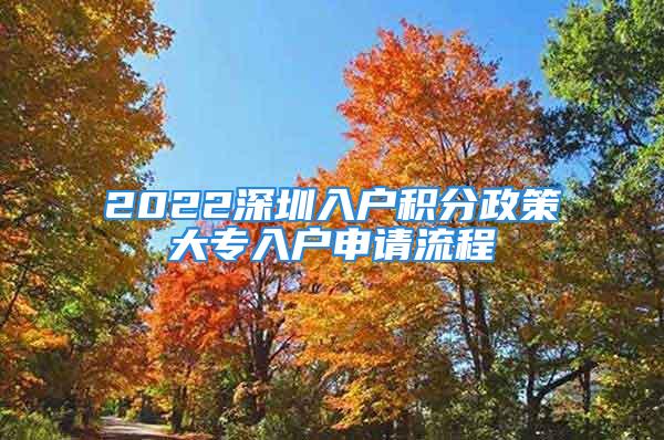 2022深圳入戶積分政策大專入戶申請流程