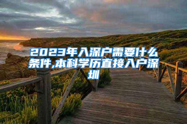 2023年入深戶需要什么條件,本科學(xué)歷直接入戶深圳