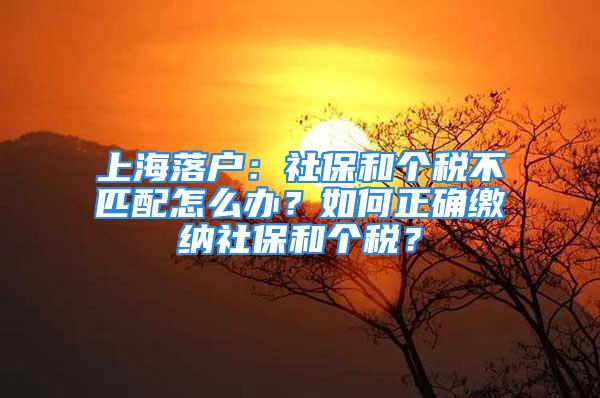 上海落戶：社保和個(gè)稅不匹配怎么辦？如何正確繳納社保和個(gè)稅？