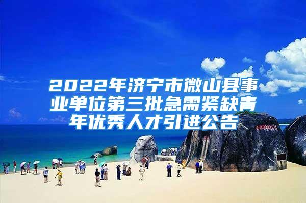 2022年濟寧市微山縣事業(yè)單位第三批急需緊缺青年優(yōu)秀人才引進公告