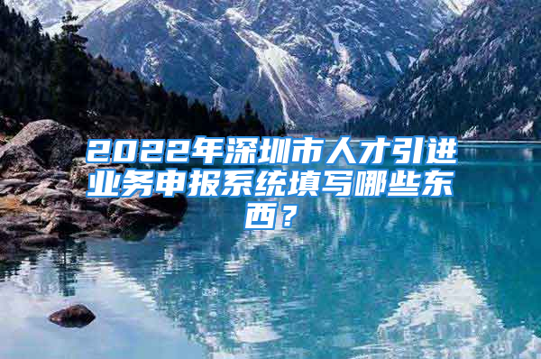 2022年深圳市人才引進(jìn)業(yè)務(wù)申報系統(tǒng)填寫哪些東西？