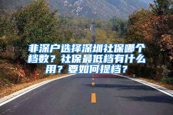 非深戶選擇深圳社保哪個(gè)檔數(shù)？社保最低檔有什么用？要如何提檔？