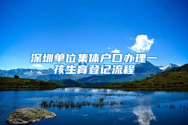 深圳單位集體戶口辦理一孩生育登記流程