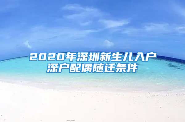 2020年深圳新生兒入戶深戶配偶隨遷條件