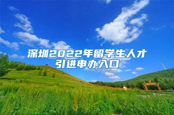 深圳2022年留學生人才引進申辦入口