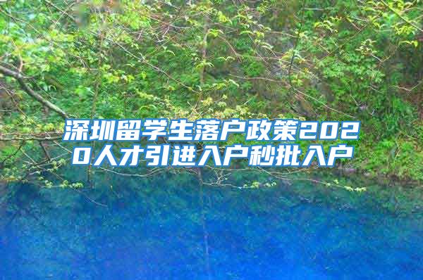 深圳留學(xué)生落戶政策2020人才引進(jìn)入戶秒批入戶