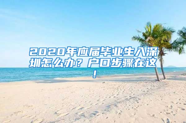 2020年應屆畢業(yè)生入深圳怎么辦？戶口步驟在這！