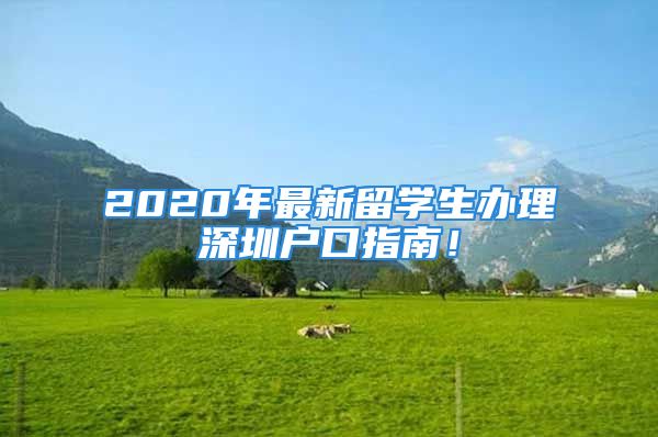 2020年最新留學(xué)生辦理深圳戶口指南！