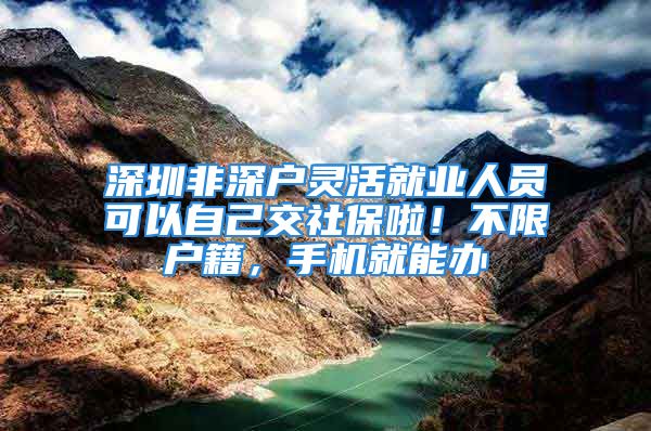 深圳非深戶靈活就業(yè)人員可以自己交社保啦！不限戶籍，手機就能辦