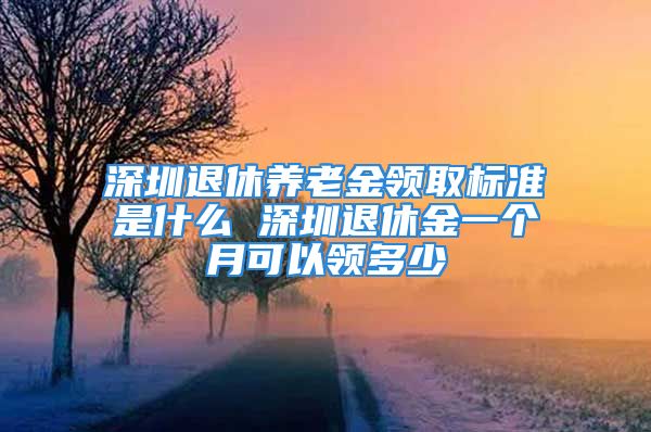 深圳退休養(yǎng)老金領(lǐng)取標(biāo)準(zhǔn)是什么 深圳退休金一個(gè)月可以領(lǐng)多少