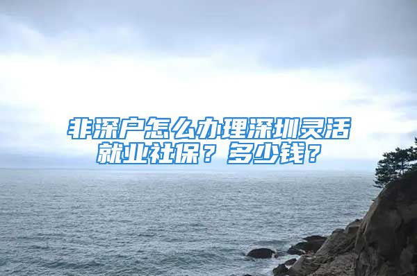 非深戶怎么辦理深圳靈活就業(yè)社保？多少錢？