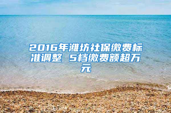 2016年濰坊社保繳費(fèi)標(biāo)準(zhǔn)調(diào)整 5檔繳費(fèi)額超萬元