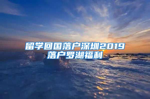 留學(xué)回國落戶深圳2019落戶羅湖福利