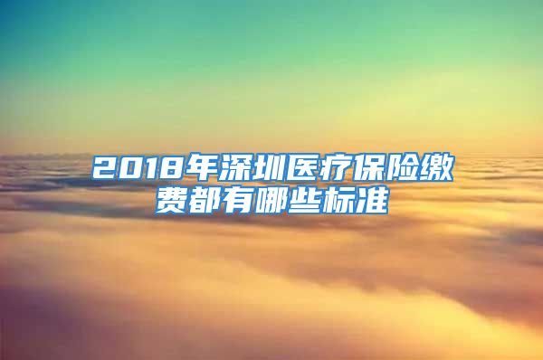 2018年深圳醫(yī)療保險繳費都有哪些標(biāo)準(zhǔn)