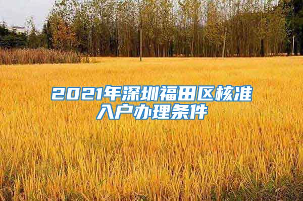 2021年深圳福田區(qū)核準入戶辦理條件