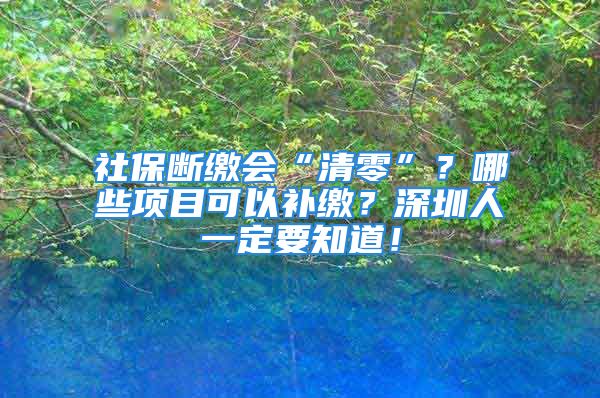 社保斷繳會(huì)“清零”？哪些項(xiàng)目可以補(bǔ)繳？深圳人一定要知道！