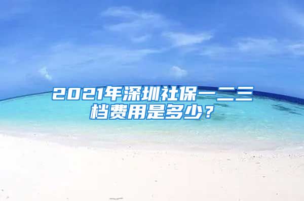 2021年深圳社保一二三檔費用是多少？