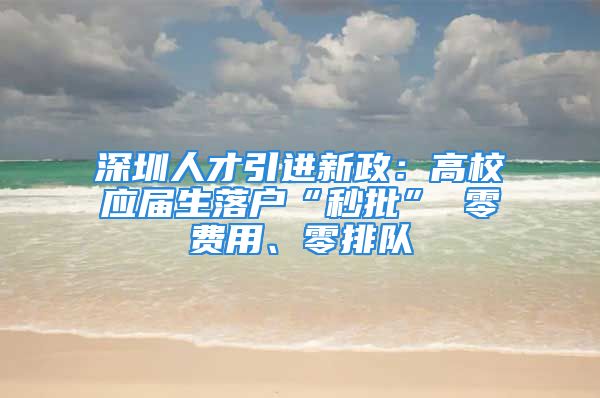 深圳人才引進(jìn)新政：高校應(yīng)屆生落戶“秒批” 零費(fèi)用、零排隊(duì)