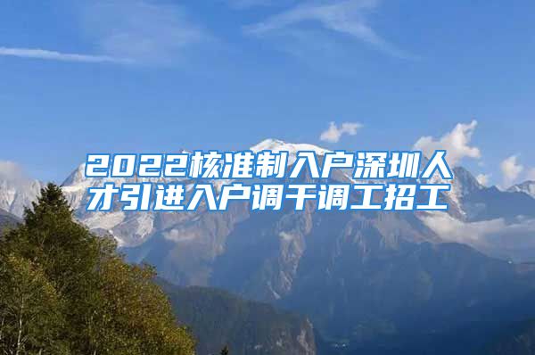 2022核準(zhǔn)制入戶深圳人才引進(jìn)入戶調(diào)干調(diào)工招工