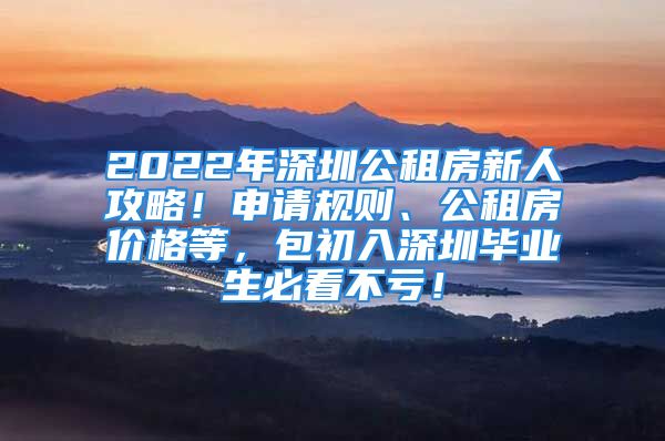 2022年深圳公租房新人攻略！申請(qǐng)規(guī)則、公租房?jī)r(jià)格等，包初入深圳畢業(yè)生必看不虧！