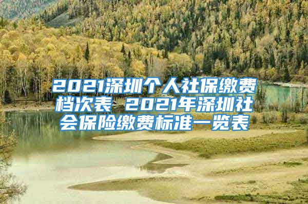 2021深圳個人社保繳費檔次表 2021年深圳社會保險繳費標準一覽表