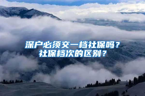 深戶必須交一檔社保嗎？社保檔次的區(qū)別？