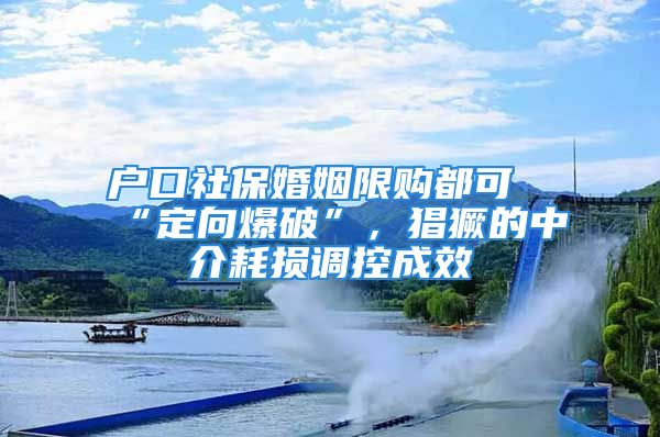 戶(hù)口社?；橐鱿拶?gòu)都可“定向爆破”，猖獗的中介耗損調(diào)控成效