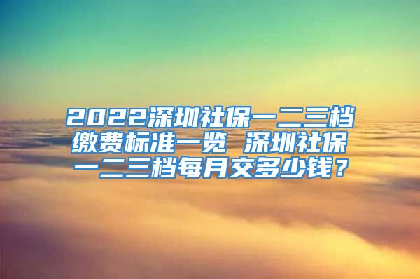 2022深圳社保一二三檔繳費(fèi)標(biāo)準(zhǔn)一覽 深圳社保一二三檔每月交多少錢？