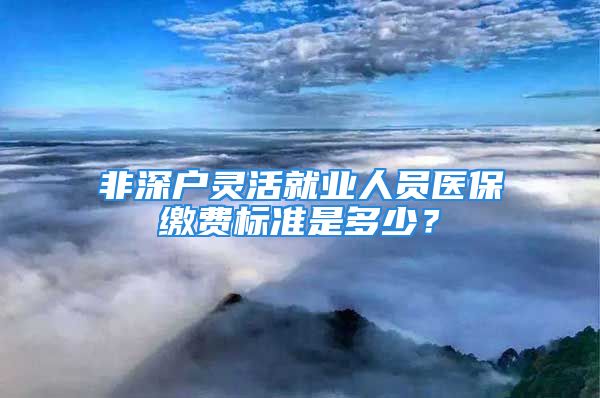 非深戶靈活就業(yè)人員醫(yī)保繳費(fèi)標(biāo)準(zhǔn)是多少？