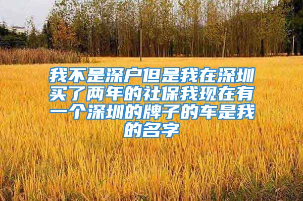 我不是深戶但是我在深圳買了兩年的社保我現(xiàn)在有一個(gè)深圳的牌子的車是我的名字