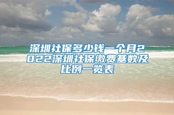 深圳社保多少錢一個(gè)月2022深圳社保繳費(fèi)基數(shù)及比例一覽表