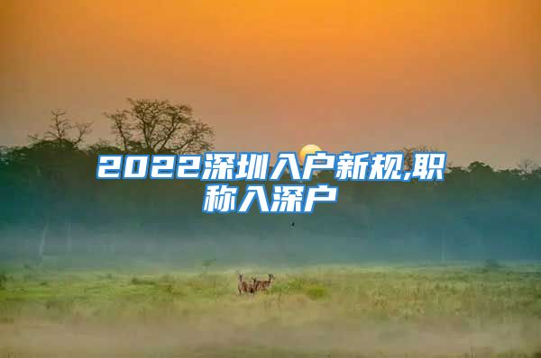 2022深圳入戶新規(guī),職稱入深戶