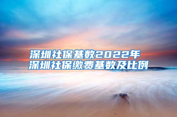 深圳社?；鶖?shù)2022年 深圳社保繳費基數(shù)及比例