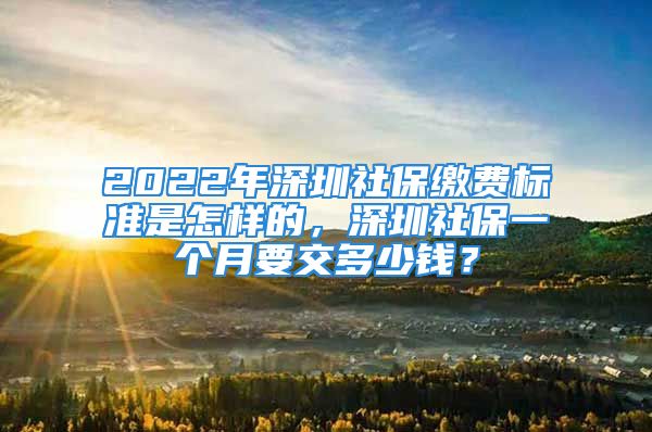 2022年深圳社保繳費(fèi)標(biāo)準(zhǔn)是怎樣的，深圳社保一個(gè)月要交多少錢？