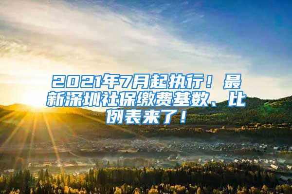 2021年7月起執(zhí)行！最新深圳社保繳費基數(shù)、比例表來了！