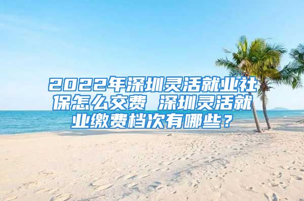 2022年深圳靈活就業(yè)社保怎么交費 深圳靈活就業(yè)繳費檔次有哪些？