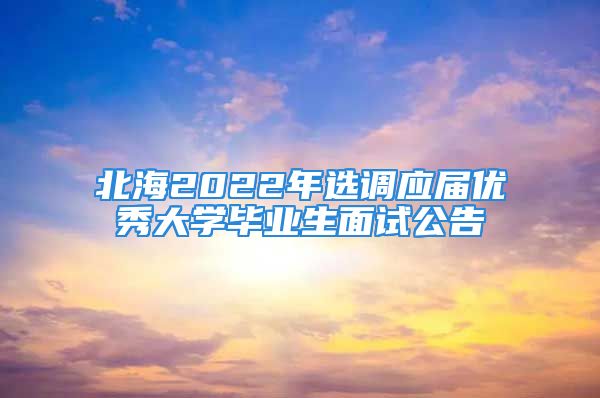 北海2022年選調(diào)應(yīng)屆優(yōu)秀大學(xué)畢業(yè)生面試公告