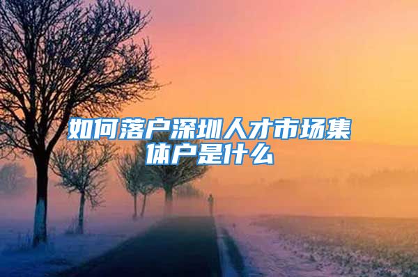 如何落戶深圳人才市場集體戶是什么