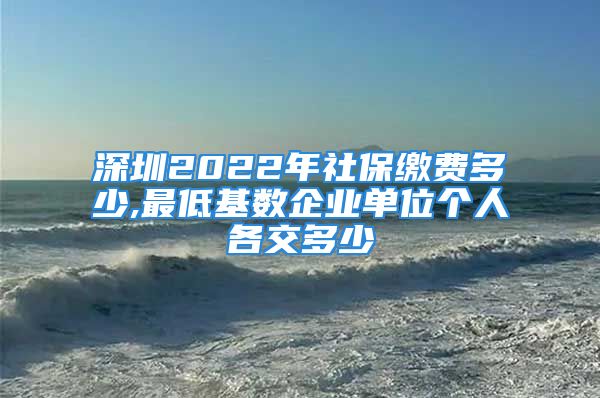 深圳2022年社保繳費多少,最低基數(shù)企業(yè)單位個人各交多少