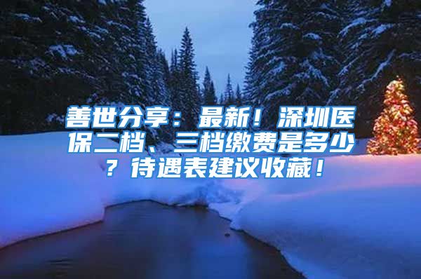 善世分享：最新！深圳醫(yī)保二檔、三檔繳費(fèi)是多少？待遇表建議收藏！