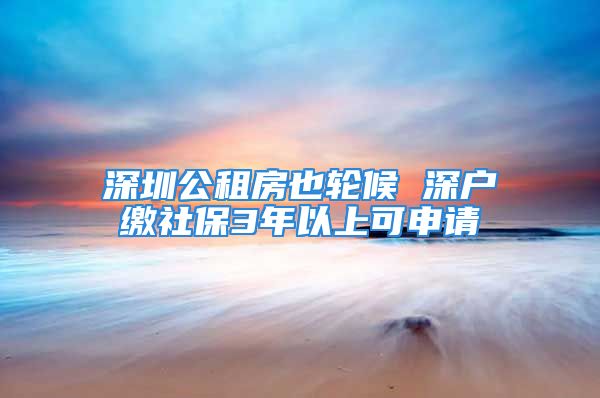 深圳公租房也輪候 深戶繳社保3年以上可申請(qǐng)