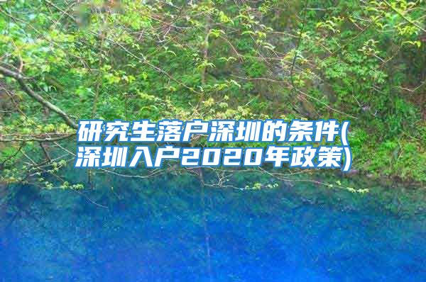 研究生落戶深圳的條件(深圳入戶2020年政策)