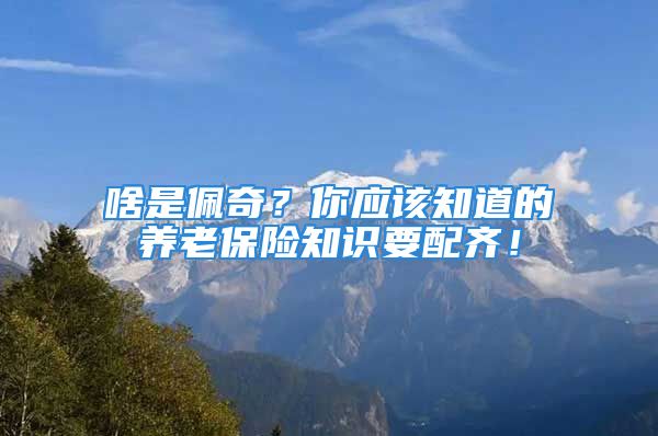 啥是佩奇？你應(yīng)該知道的養(yǎng)老保險(xiǎn)知識(shí)要配齊！