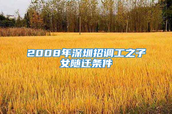 2008年深圳招調(diào)工之子女隨遷條件