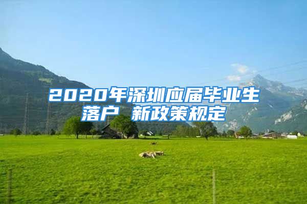 2020年深圳應(yīng)屆畢業(yè)生落戶 新政策規(guī)定