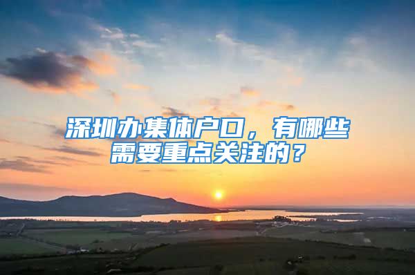 深圳辦集體戶口，有哪些需要重點(diǎn)關(guān)注的？