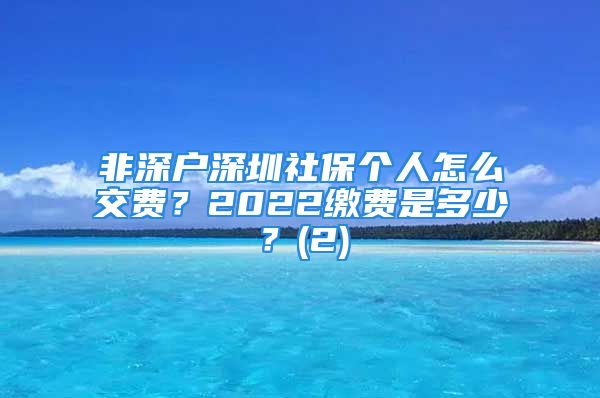 非深戶深圳社保個(gè)人怎么交費(fèi)？2022繳費(fèi)是多少？(2)