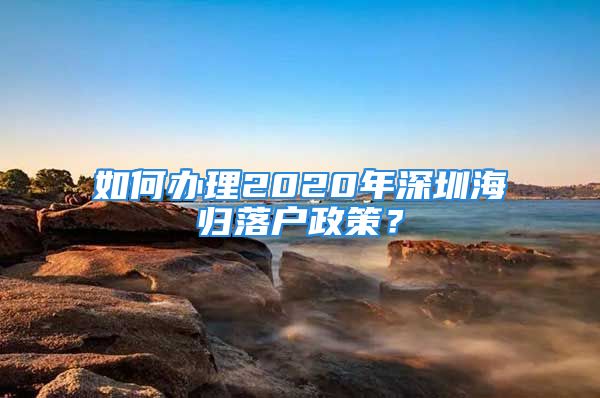 如何辦理2020年深圳海歸落戶政策？