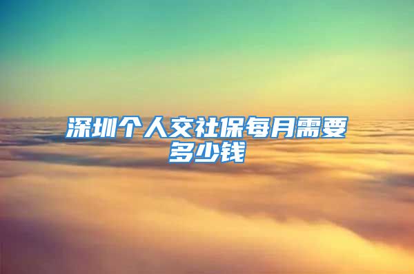 深圳個人交社保每月需要多少錢