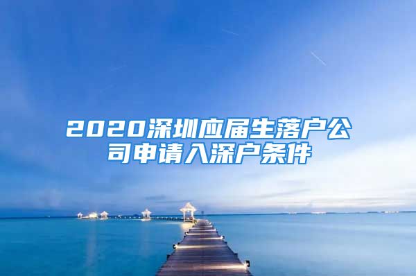 2020深圳應(yīng)屆生落戶公司申請入深戶條件